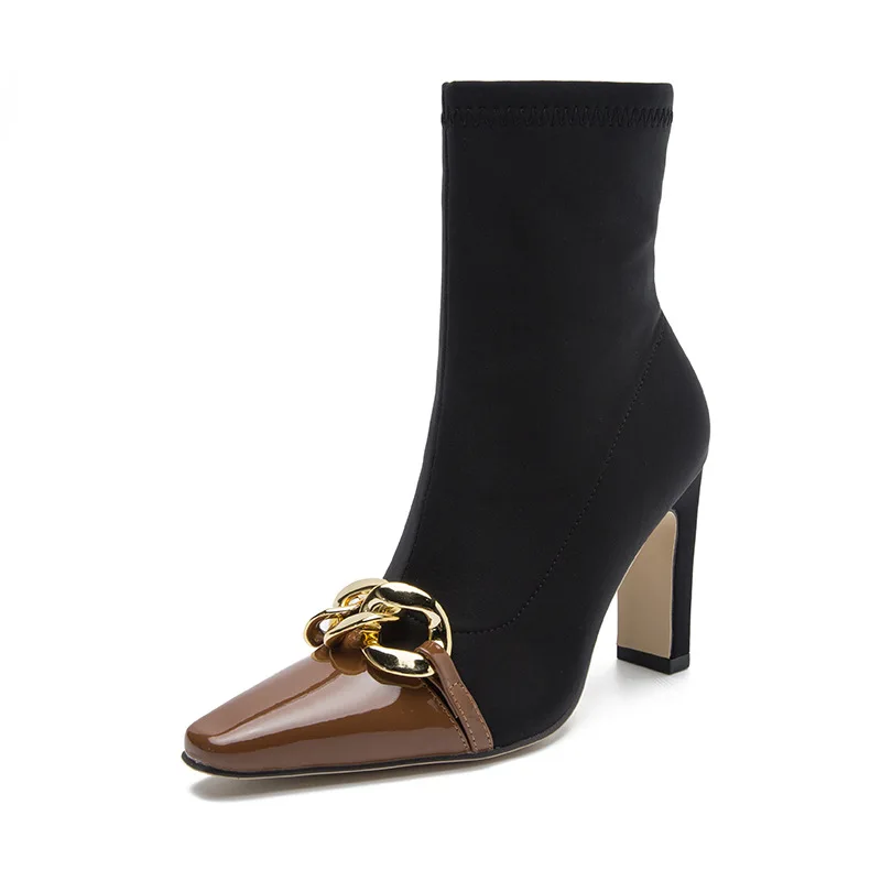 

Остроносые женские ботинки на молнии, зимняя обувь, женские пуанты, женские осенне-зимние пикантные полусапожки до середины икры на высоком...