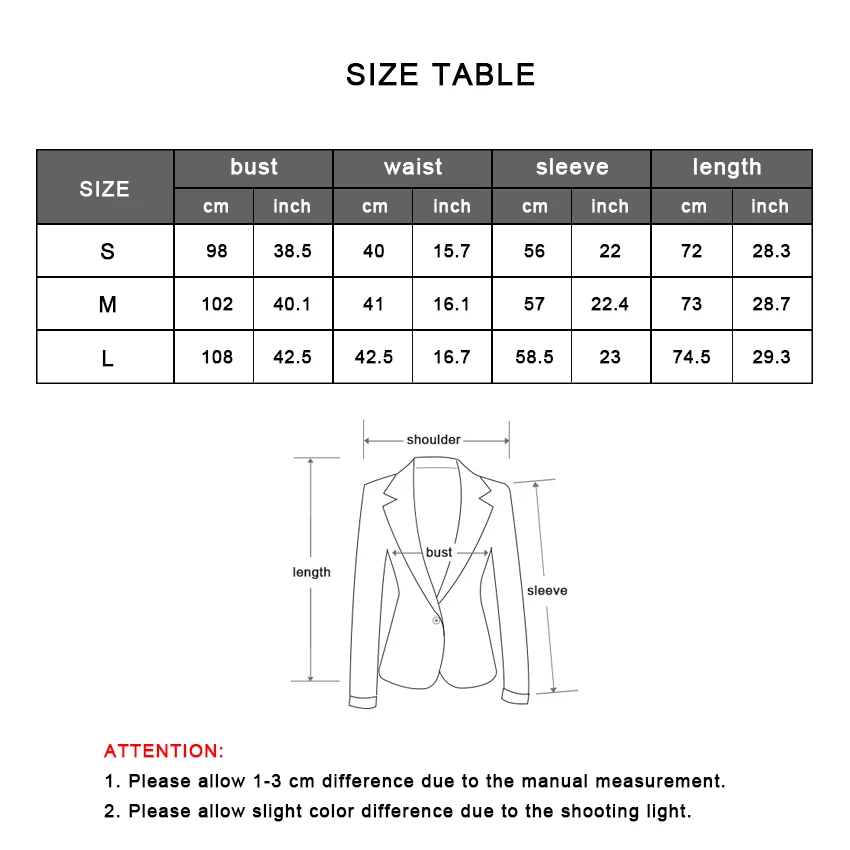 

Women Blazer Coat Notched Collar Single Button Long Sleeves Solid Blue Office Lady Fashion Outerwear Slim Female Vintage Blazers