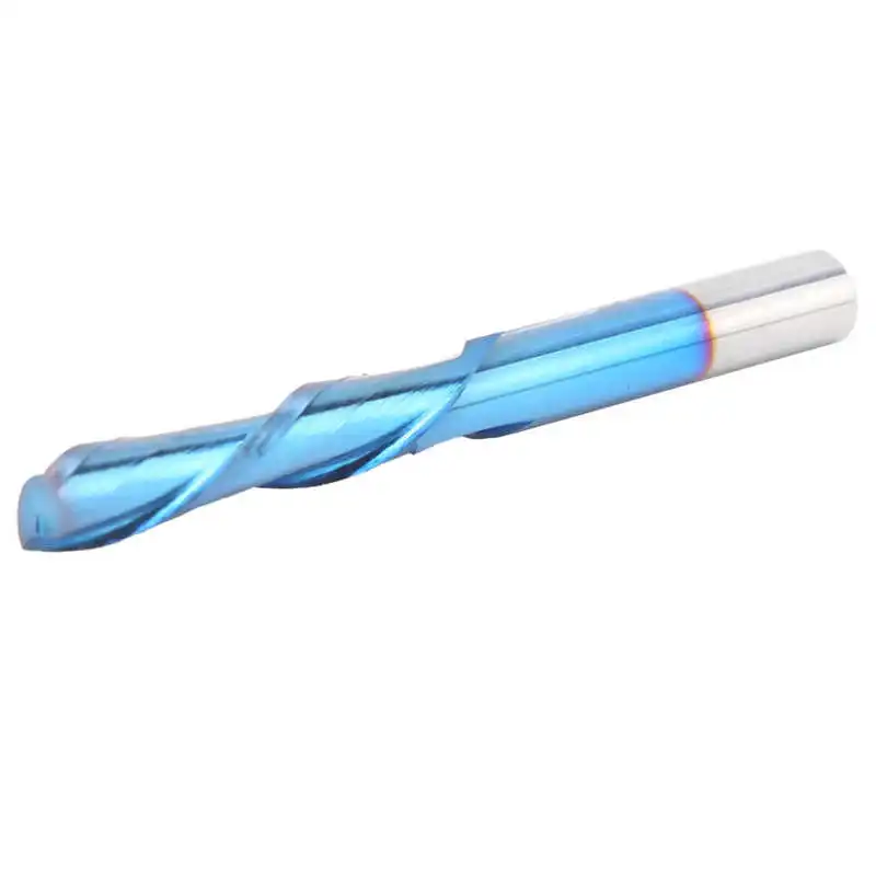 

2Flute Milling Cutter Round Shank Blue Tungsten Steel Router Bit 6x6x25x60 New