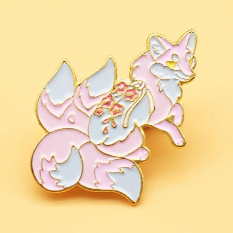 

Dear-you Cute animal fox cartoon brooch exquisite backpack decoration pin personality metal badge accessories