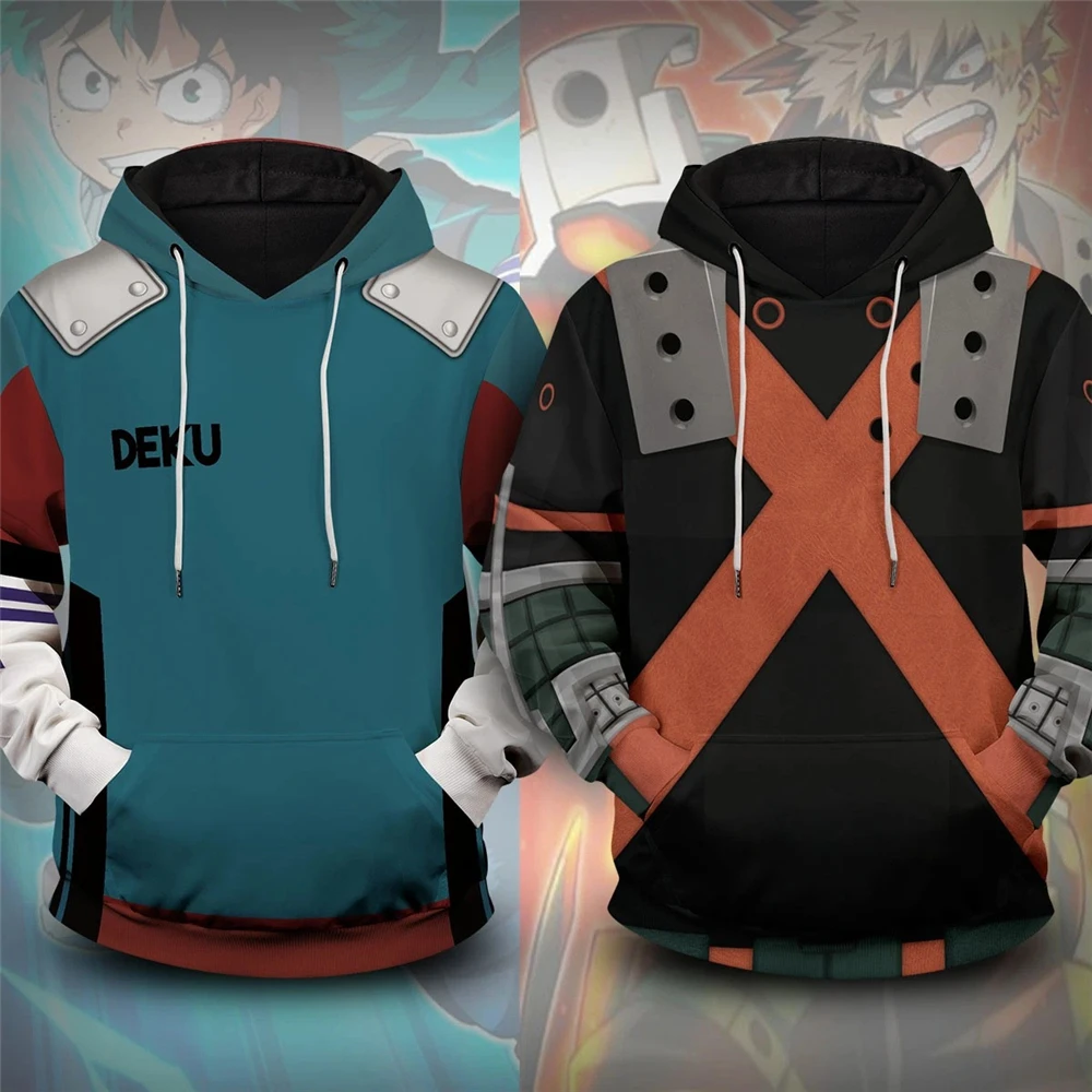 Свитшот с капюшоном в стиле аниме свитер моя геройская академия Deku Midoriya Izuku Bakugou