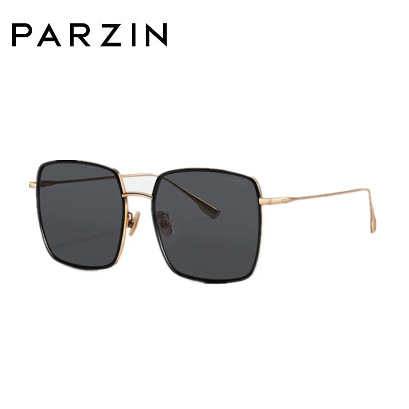PARZIN New Sunglasses Women Big Metal Frame Sun Glasses For Women Fashion Colorful Ladies Shades Eyewear 8280 - Lenses Color: Black