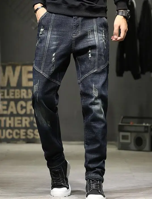 Men Jeans Loose Mens Hip Hop Baggy Denim Pants Men Cargo Trousers Mens Cowboy Pants  Classic Jeans