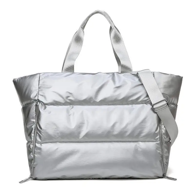 

Winter New Large Capacity Shoulder Bag For Women Waterproof Nylon Bags Space Pad Cotton Feather Down Large Tote Female Handbags