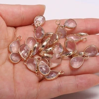 1pcs natural stone clear quartz charm pendant faceted water drop shape for necklace earring accessories or jewelry making