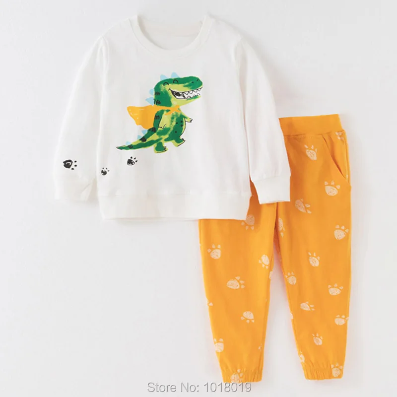 

Brand New 2020 Quality 100% Combed Cotton Long Sleeve t-shirts Pants 2pc Children Suits Bebe Kids Baby Boys Clothes Sets Outfits