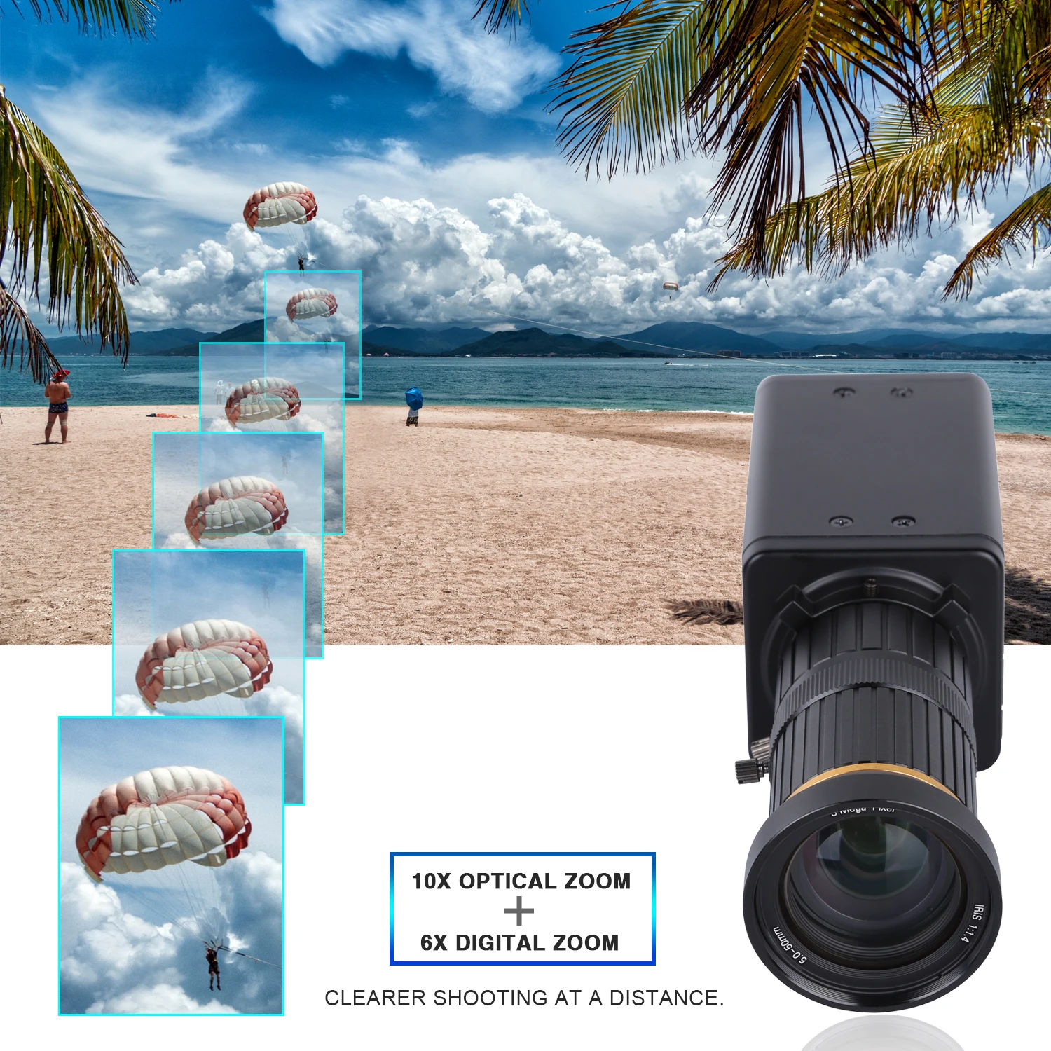 Веб-камера Aibecy 4K HD 8 мегапикселей 10-кратный оптический зум широкий угол обзора 60