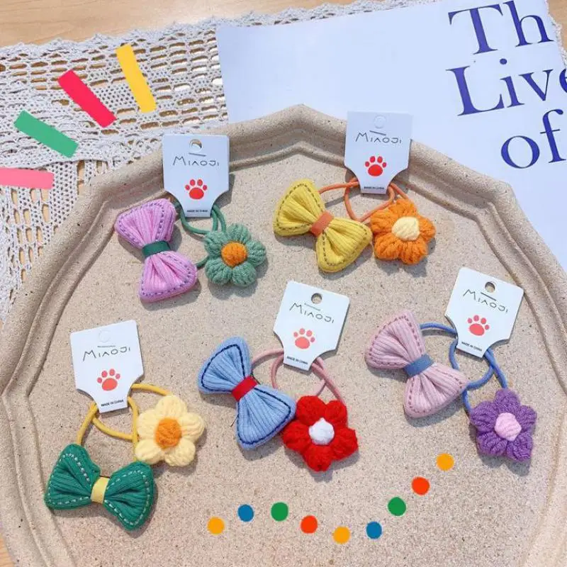 

Резинка для волос Детская эластичная, с маленьким цветком, бабочка аксессуар для волос