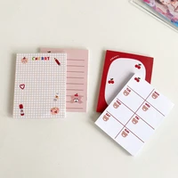 ins cute cherry bear memo pad student weekly to do list portable office message paper mini grid notebook stationery 50 sheets