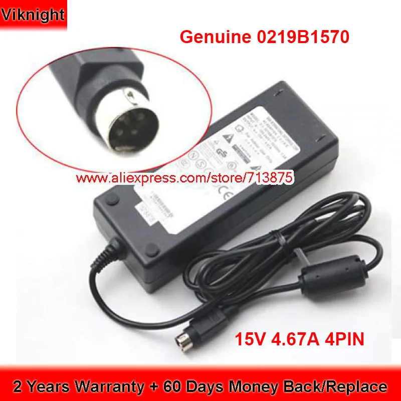 

Genuine 0219B1570 15V 4.67A AC Adapter 70W Charger for LISHIN 15218-B706 A30423042067 4PIN Power Supply
