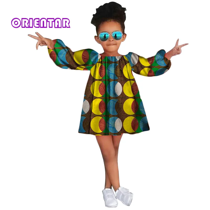 Милое детское платье в африканском стиле для девочек Платья с длинными рукавами