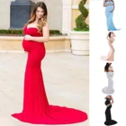 Сексуальные Платья для беременных без Плеч для фотосъемки Макси платье с разрезом сбоку реквизит для фотосъемки беременных длинное платье для беременных