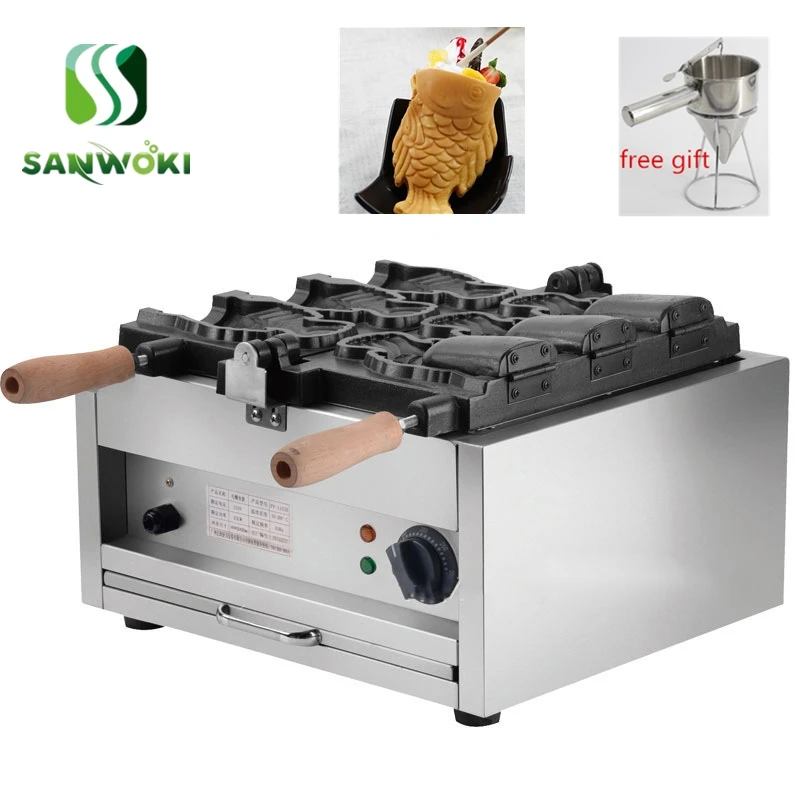 Электрический Рыба с открытым ртом аппарат для изготовления вафельных Рожков
