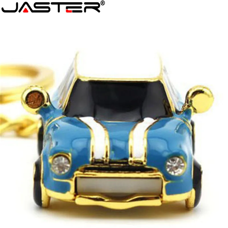 JASTER-Mini unidad Flash USB para coche, pendrive de cristal, regalo bonito, pendrive de 64GB/16GB/32GB/4GB