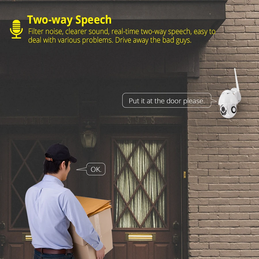 Fuers 1080P HD 2MP наружная видеокамера с Wi Fi IP водонепроницаемая панорамная камера