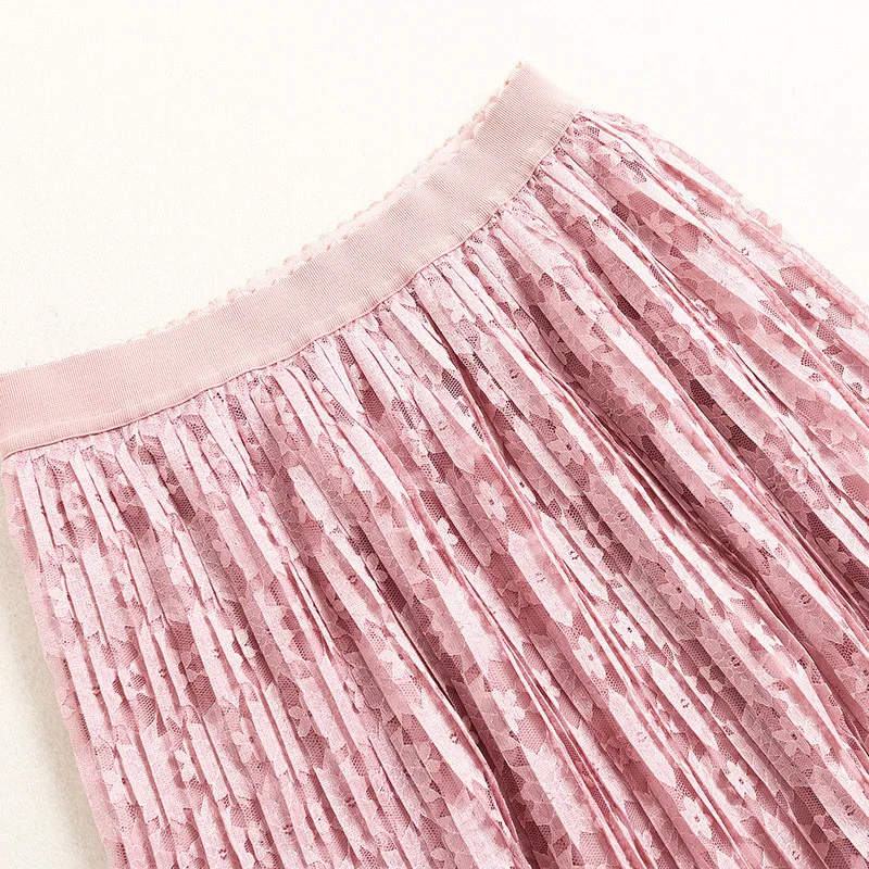 

Top Fashion Designer Autumn Women Suit 2020 New Elegant Lady Two Piece Outfit Long Sleeve Beading Knitted Top and Lace Skirt Set