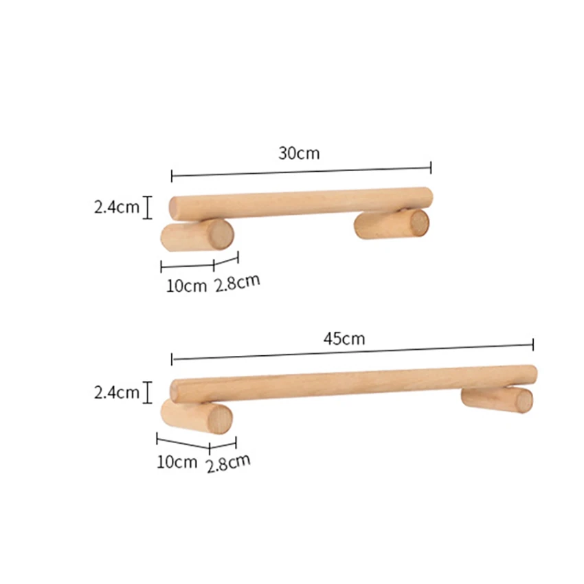 

1Pc 30/45CM Creative Wooden Towel Rack Bathroom Towel Holder Rod, Wall Mounted Kitchen Scouring Pad Shelf Storage Rack Towel Bar