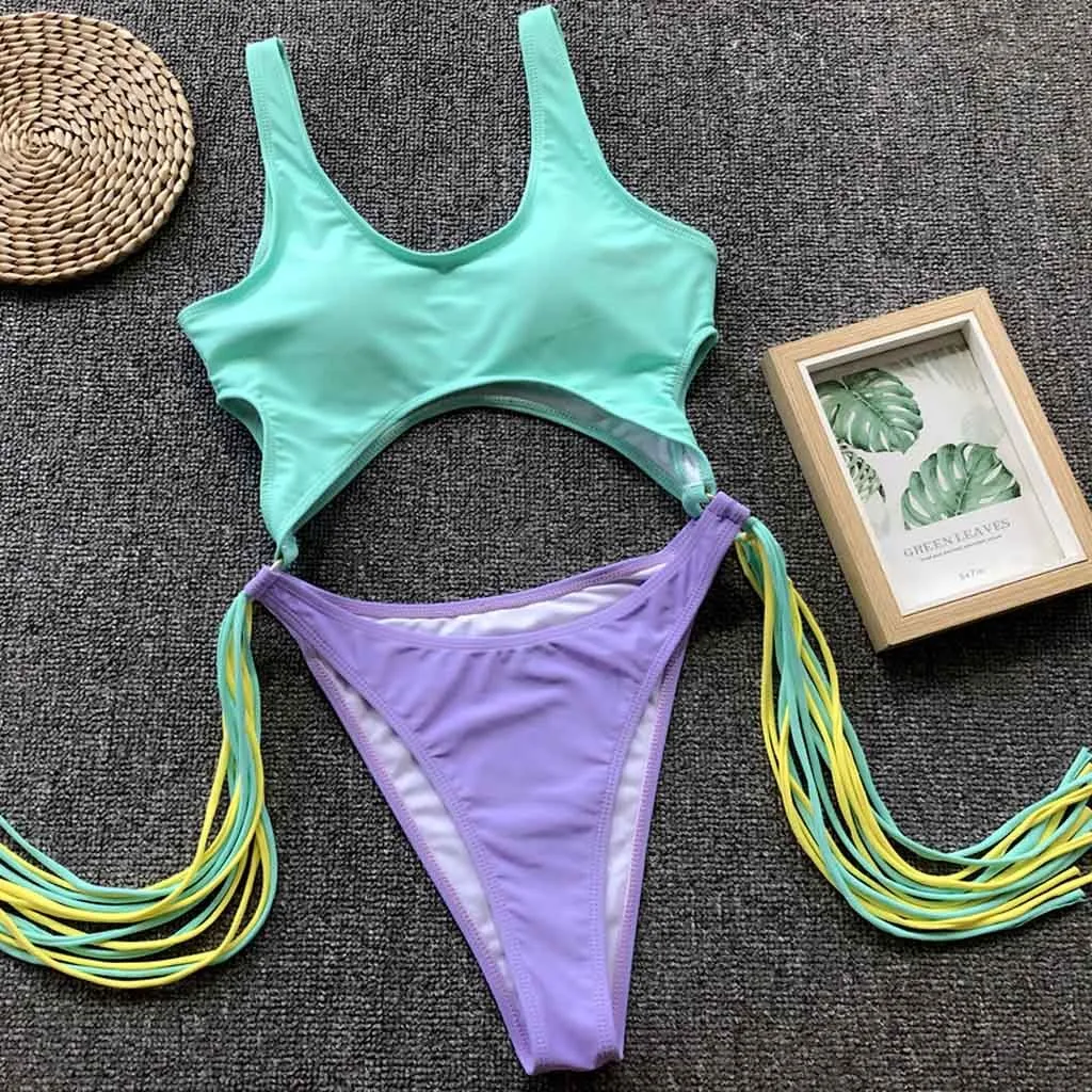 

Sexy Womens Swimsuit Push-Up Padded Bra Striped Print Bathing Solid Beach Bathing Suit Brazilian Thong Swimwear Jumpsuit Femme