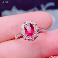 kjjeaxcmy fine jewelry 925 sterling silver inlaid natural garnet ring trendy girls ring support test