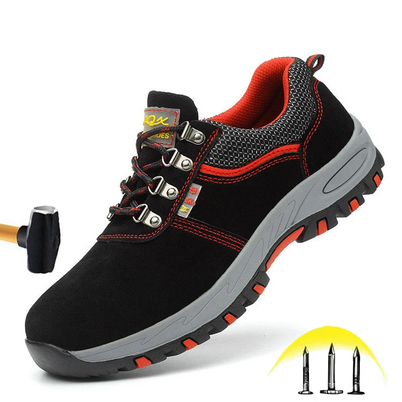 Мужская Рабочая защитная обувь ботинки со стальным носком сетчатые дышащие