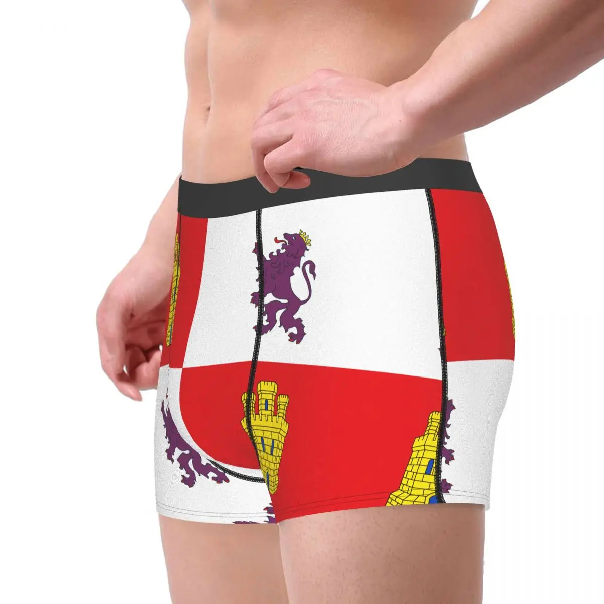Flag Of Castile And León Men's Boxer Briefs Flags of the autonomous communities of Spain Humor Graphic Men's boxer leggings