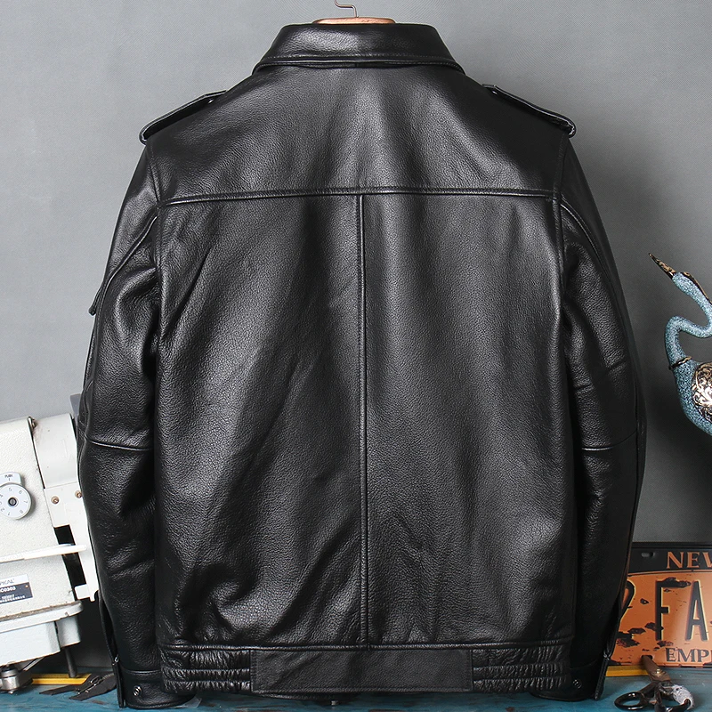 

JCHB 2021 Genuine Leather Jacket Men Short Cowhide Coat Casual Mens Jackets and Coats Autumn Winter Clothes Chaqueta Hombre Pph