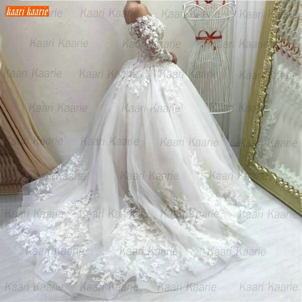 Новое Пышное Бальное Платье Свадебное платье с открытыми плечами Иллюзия