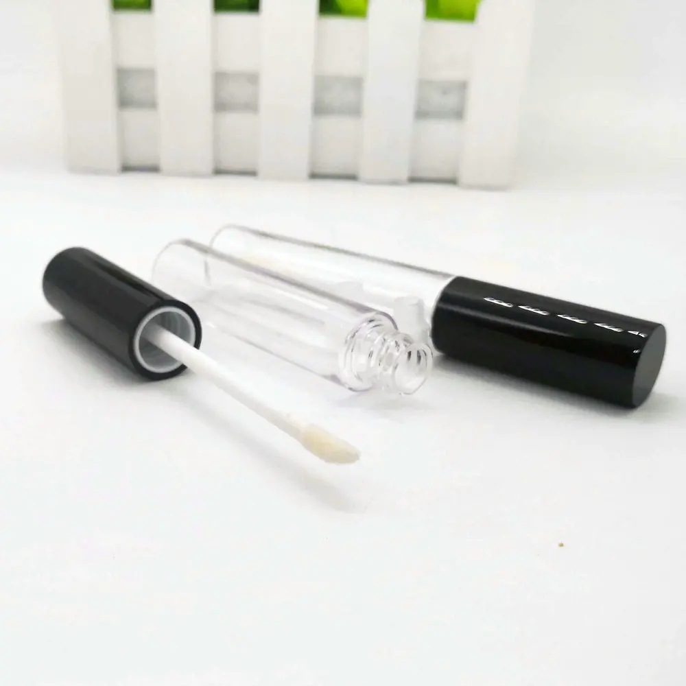 

30pcs black cap cylinder lip gloss tube 10ml cosmetic tube packing for lipgloss