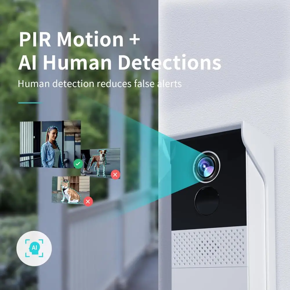 Видеокамера HeimVision HMB1 с дверным звонком Беспроводная сигнализация 1080P широким