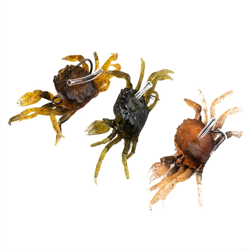

Silicone Road Bait 3D Simulation Crab Bait With Hook Sea Fishing Bait Tackle