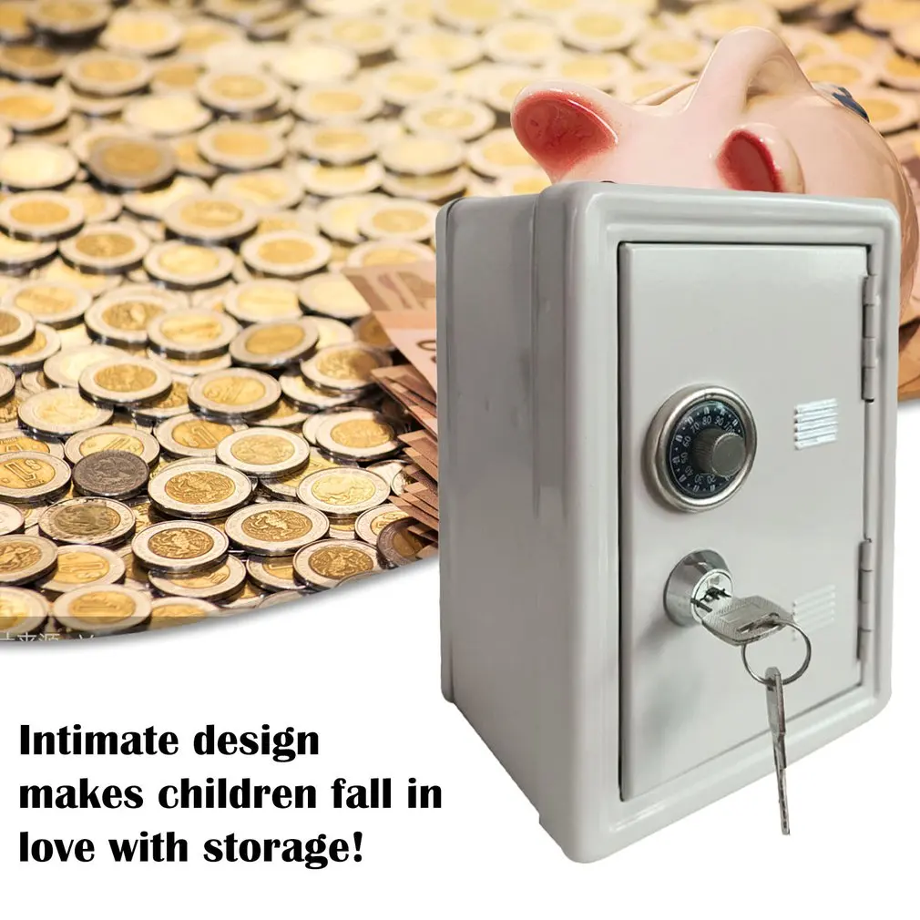 

Household Insurance Box Mini Metal Safe Creative Piggy Bank Key Insurance Cabinet Desktop Decoration