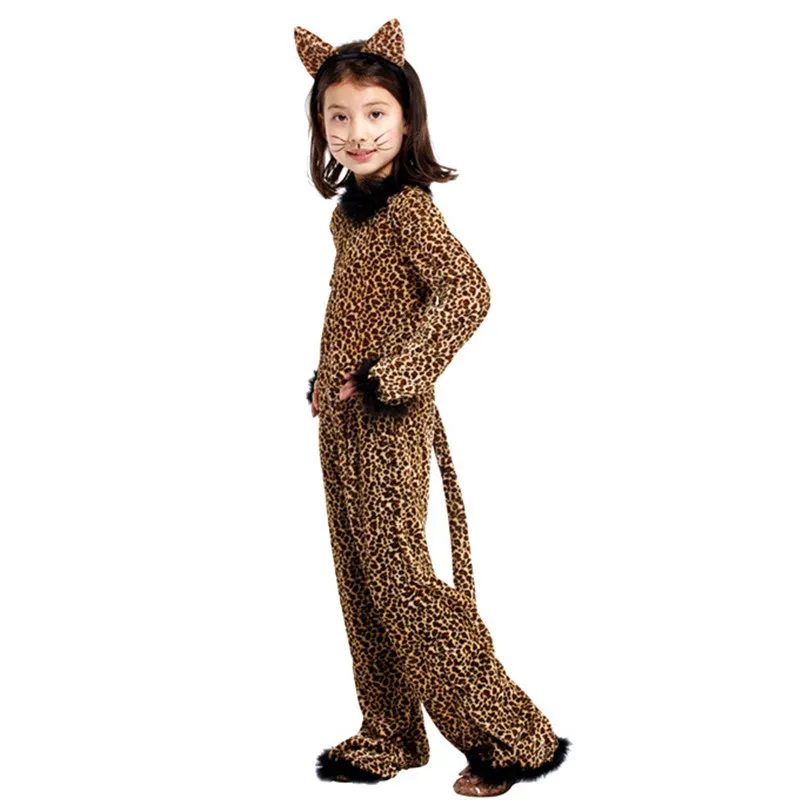 Коричневые комбинезоны M-XL для детей косплей с животными леопардовые костюмы