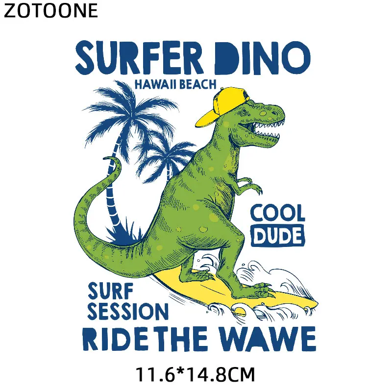

ZOTOONE Cartoon Dinosaur Letter Patch for Kids Iron on Heat Transfers for Clothing Applications DIY T-shirt Appliques Stickers E