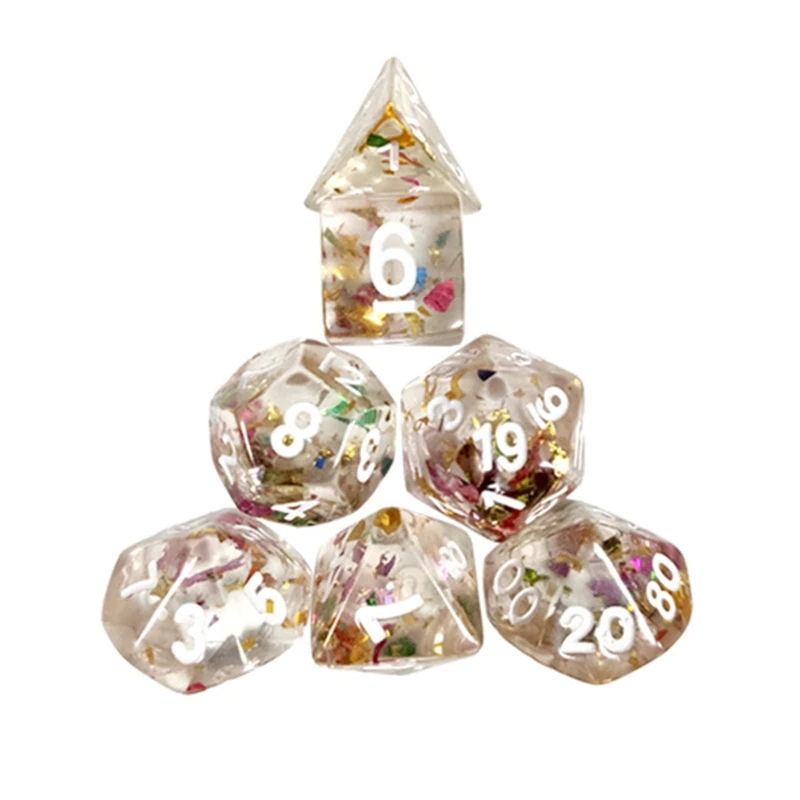 

24BD 7pcs/set D20 Polyhedral DND Dice 20 Sided Dices Table Board Role Playing Game