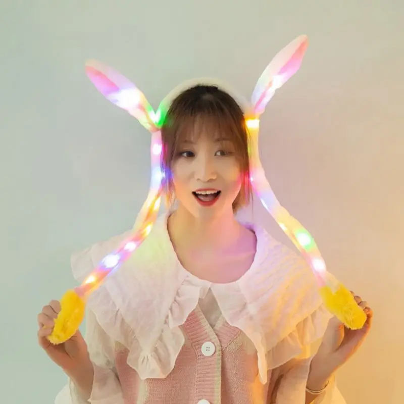 Повязка на голову с подсветкой кролика для женщин и девочек милая детская