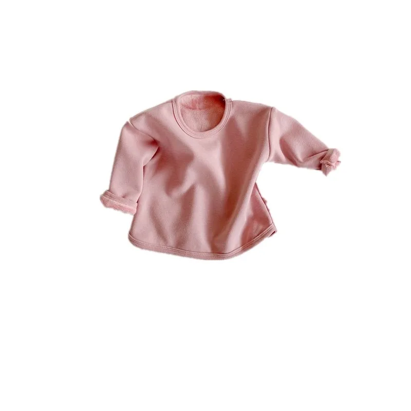 

Baby All Match Winter Cotton T-shirt 2020 Winter Children Long Sleeve T-shirt Children Girl Clothes Kids Fleece Tshirts Outfit