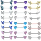 Кольца для сосков из хирургической стали 316L, пирсинг с бабочкой, пикантные женские Кольца для сосков, Ювелирное Украшение для тела, 14G, 2 шт.