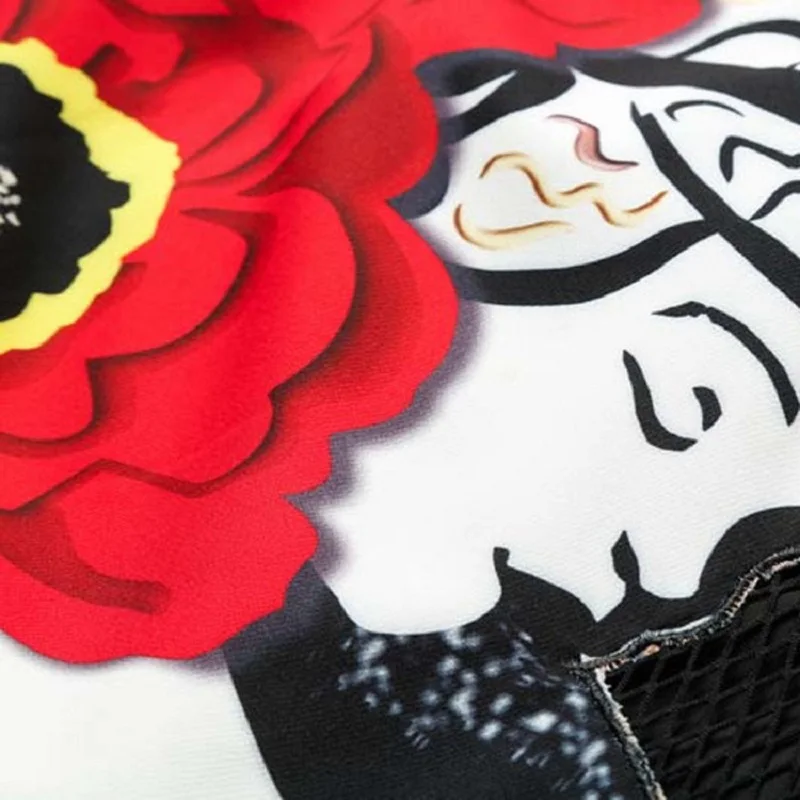 

Long Sleeve Bodycon 2020 Spring Fashionable Women O-Neck Cute Cat Woman Face Pattern Party Midi Dress Vestidos Feminino