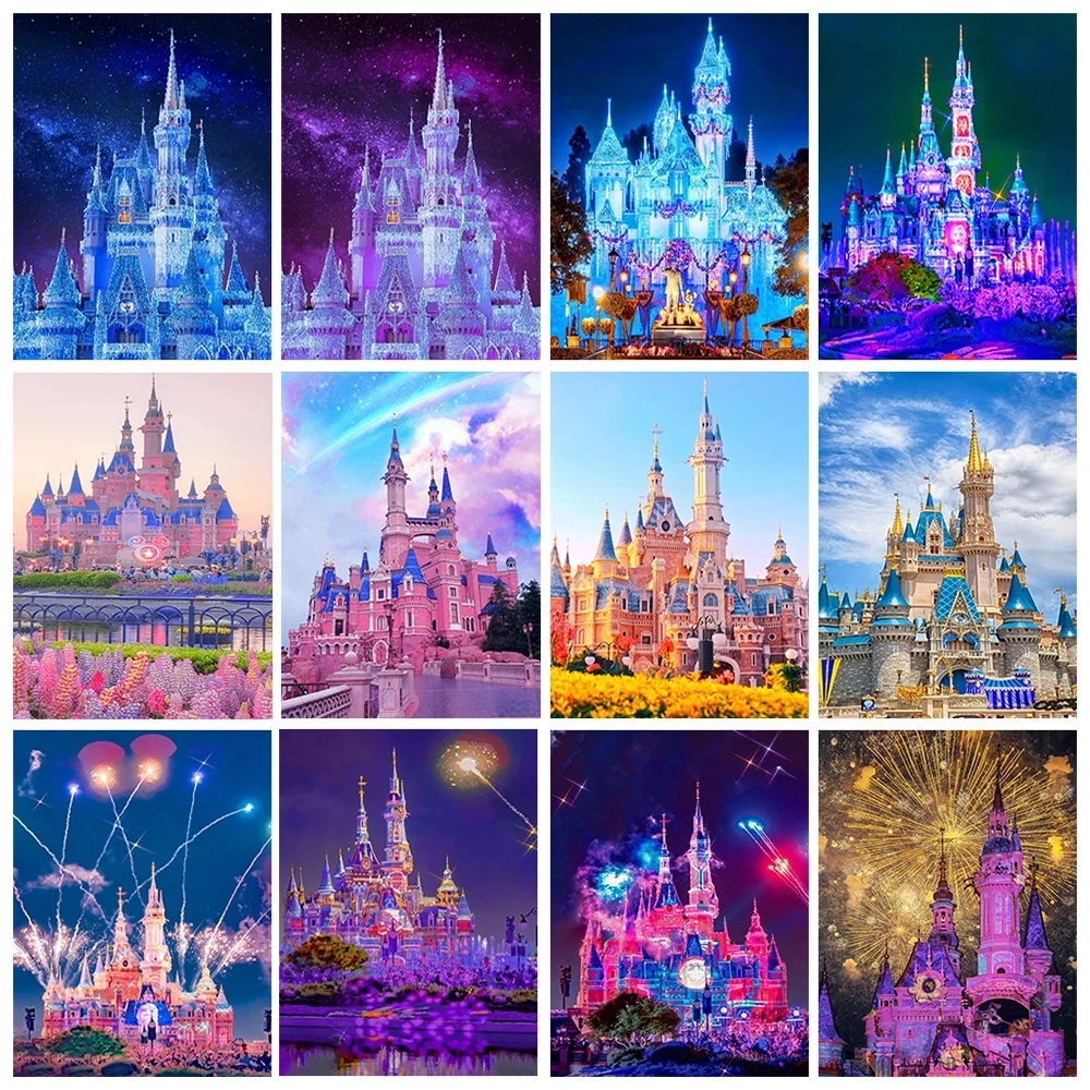 Алмазная картина Замок Disney 5D сделай сам сказочный замок новый квадратный/круглая