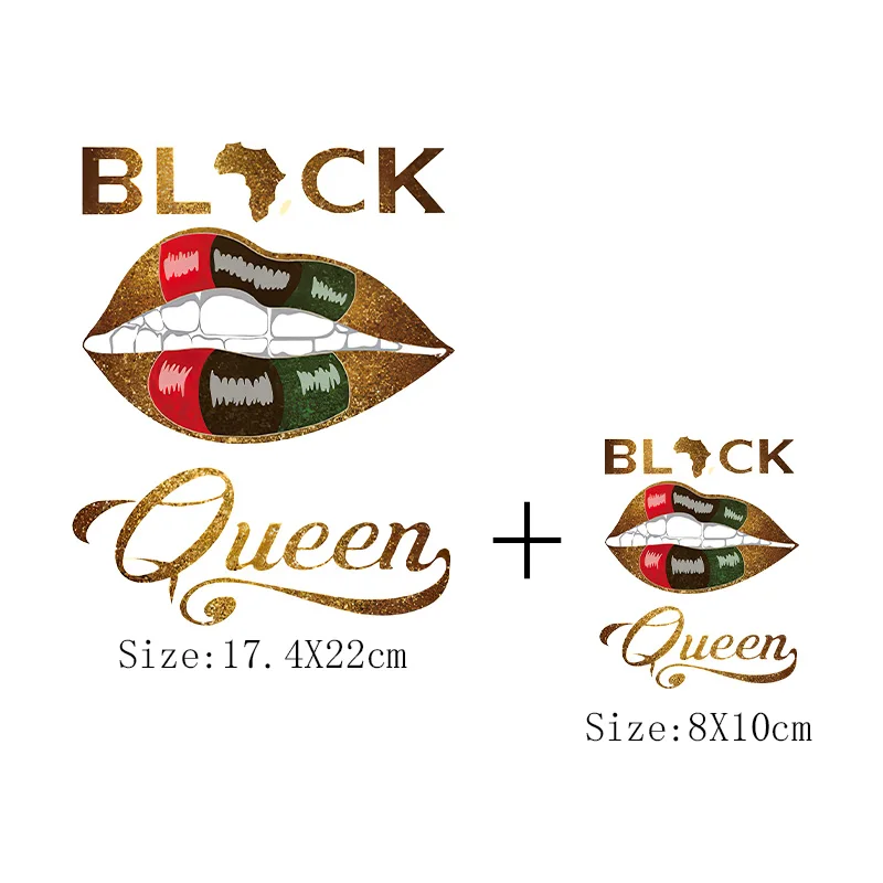Наклейка черные и королевские губы приклеивающаяся утюгом наклейка для одежды