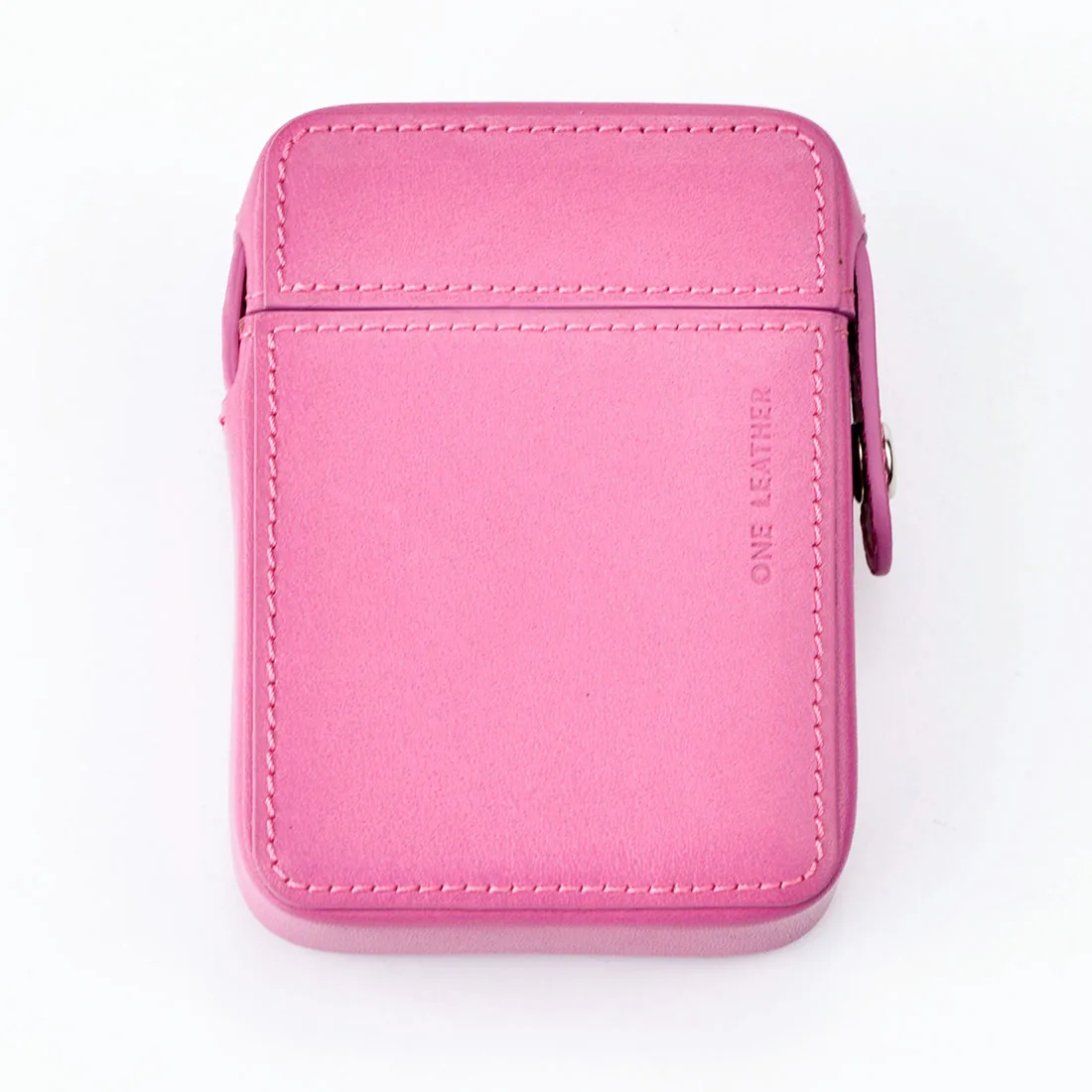 Pink Одна кожаная коробка для сигарет, Мужской подарочный чехол для сигарет, мужские подарки, чехол для сигарет, дымовая зажигалка, можно установить чехол для табака - Цвет: Pink