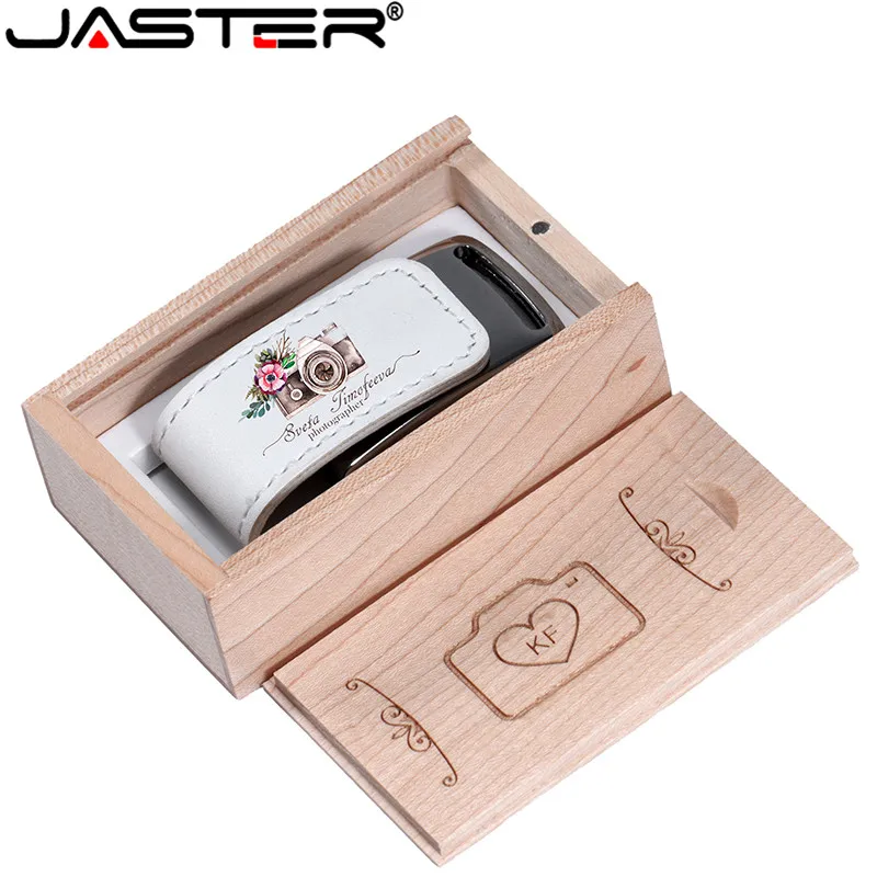 JASTER custom Company Logo usb 2.0 Flash pen drive 32GB 4GB 8GB 16GB Pendrive Leather Usb+Box (free logo) | Компьютеры и офис