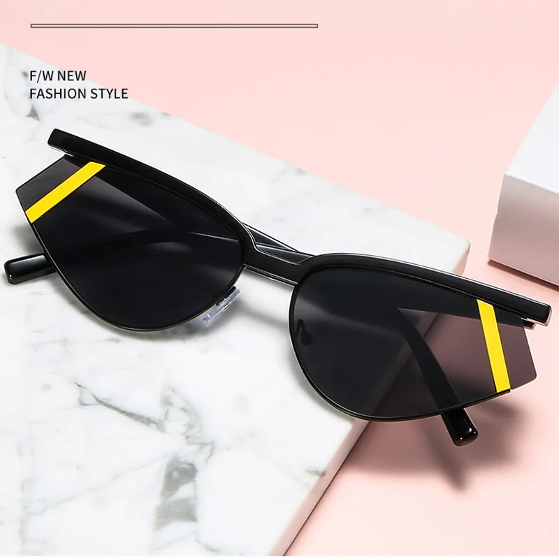 

Солнечные очки ZUCZUG «кошачий глаз» женские, небольшие брендовые дизайнерские солнечные очки в оправе, с прозрачными синими и розовыми линза...
