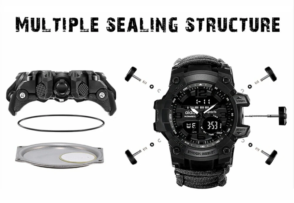 Sport Watch Men Relogio Digital Military LED Compass Waterproof Shock Sports Watches Electronic Wristwatches