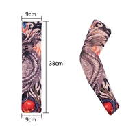 summer driving 3d tattoo printed arm warmer uv protection cycling sleeves cartoon long arm sleeve gloves for men women outdoor