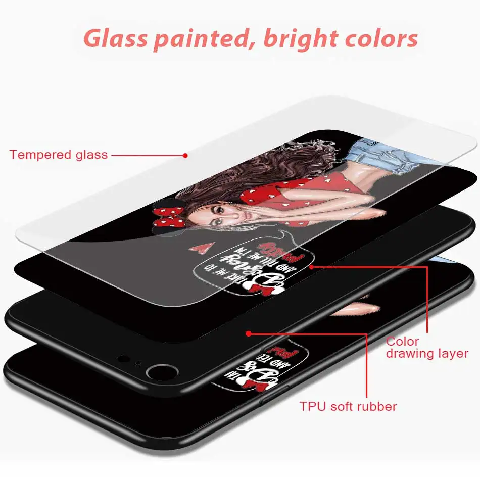 

Baby Mom Girl Dad Super Tempered Glass Cover for iPhone 11 12 Pro XR X 7 8 XS Max 6 6S Plus SE 2020 Phone Case Shell Coque