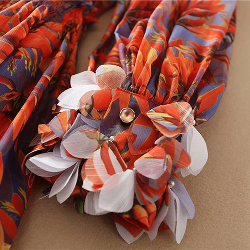 

SISPELL Print Hit Color Dresses For Female Stand Collar Lantern Long Sleeve Patchwork High Waist Slimming Ruched Women's Dress