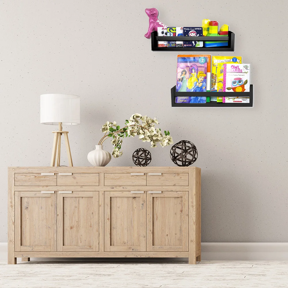 

Children's Bookshelf Metal Floating Shelves for Wall Decor Lovely Floating Book Shelf For Kids Sturdy Solid Wood