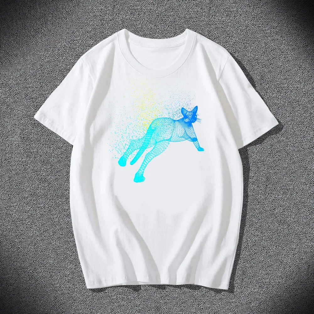 

Plus Size S-3XL Fashion Cat Print Women T-shirts T-shirt Cotton Round Neck Short Sleeve Summer Funny T Shirt T Shirts Horror