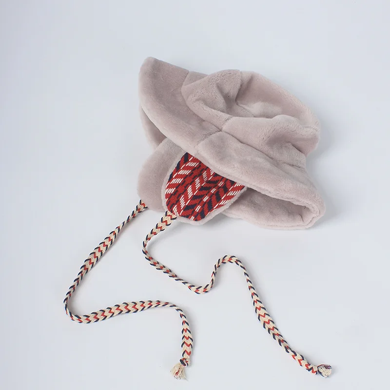 Панама женская зимняя с лентой плотная теплая уличная шляпа от солнца бархатная